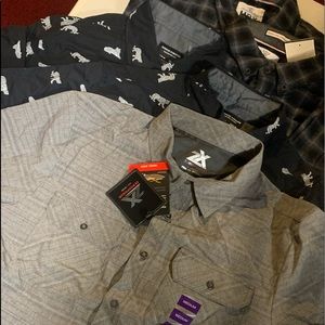 5 shirts all Medium one price 3 short 3 long sleeve